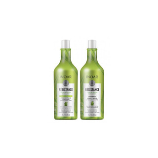 Inoar resistance bambu duo pack, wegański szampon + odżywka do włosów osłabionych, 2x1l